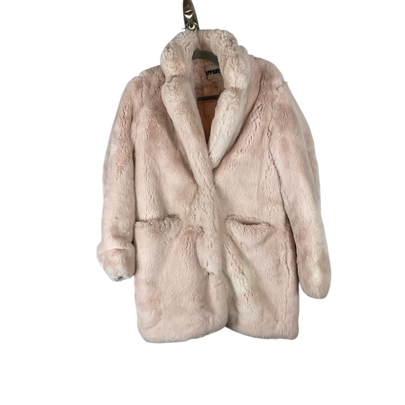 Apparis Light Pink Faux Fur Coat Jacket Size S - Picture 3 of 9